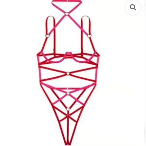 Very Sexy Strappy Heartware Open Teddy